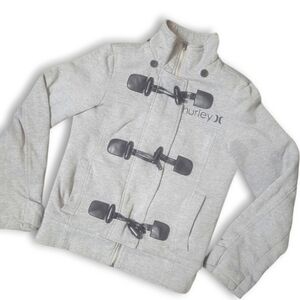 HURLEY - Women's Gray Toggle Jacket with Soft Warm Sherpa Lining Size XS
